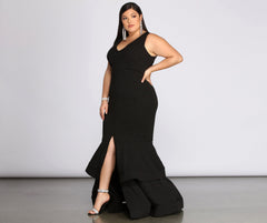 Plus Sandra Glitter Ruffle Dress Oshnow