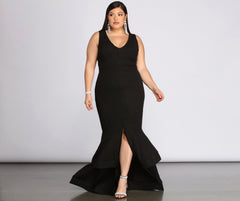 Plus Sandra Glitter Ruffle Dress Oshnow