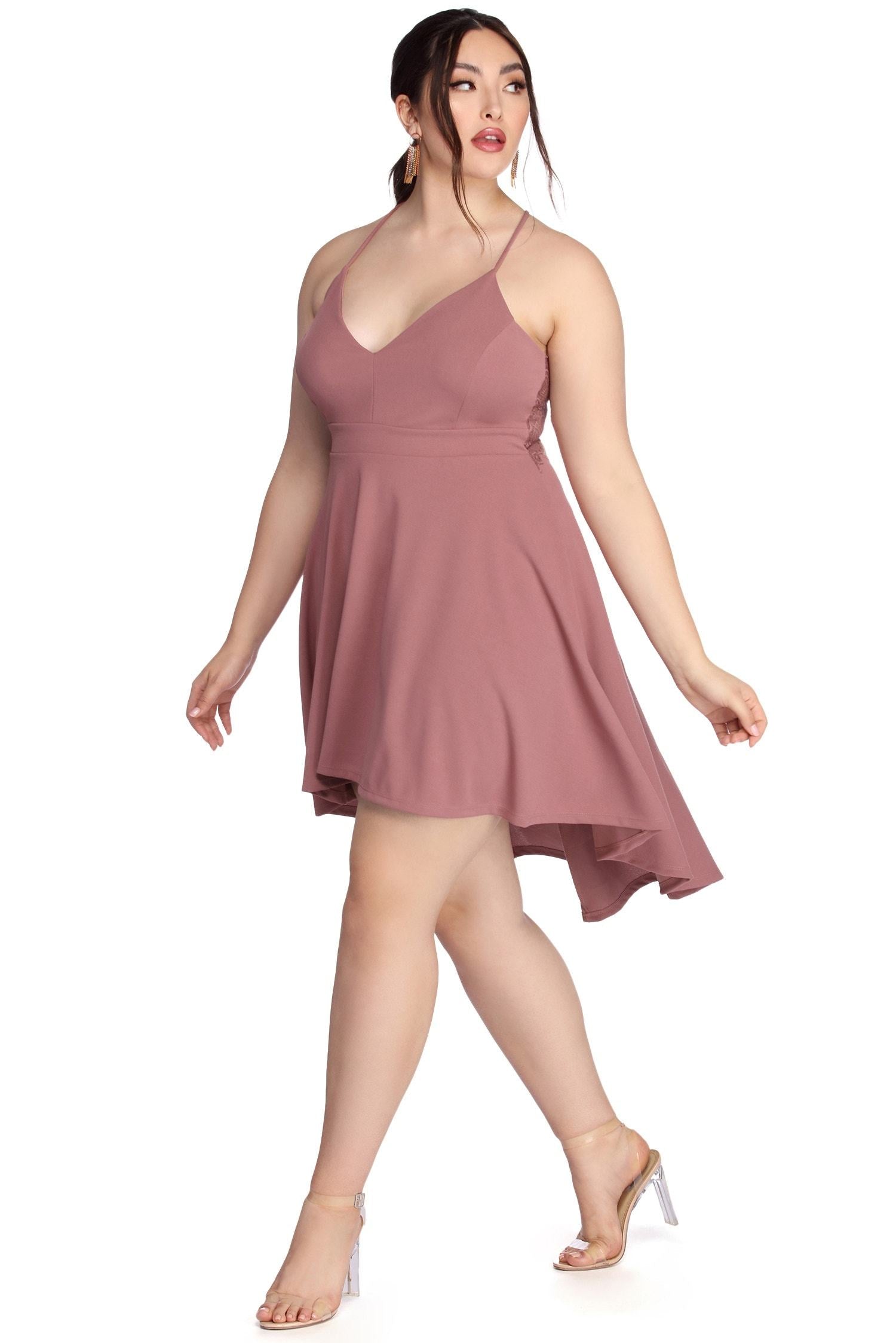 Plus Swept Off Your Feet High-Low Dress Oshnow