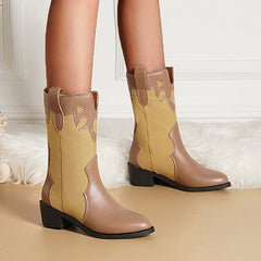 Pointed Toe Pull-On Western Cowboy Boots Oshnow