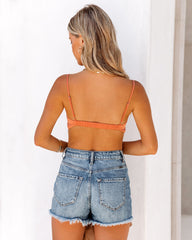 Polynesia Spotted Twist Front Bralette - Coral Oshnow