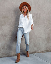Pomona Button Down Knit Top - Ivory Oshnow