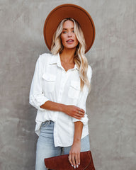 Pomona Button Down Knit Top - Ivory Oshnow