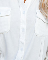 Pomona Button Down Knit Top - Ivory Oshnow