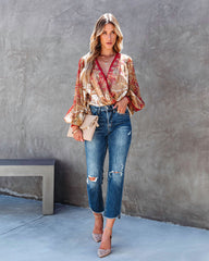 Precious Moments Printed Balloon Sleeve Bodysuit Oshnow