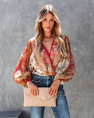 Precious Moments Printed Balloon Sleeve Bodysuit Oshnow