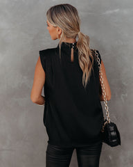 Prestige Satin Cowl Neck Blouse - Black Oshnow