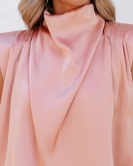 Prestige Satin Cowl Neck Blouse - Peach Oshnow