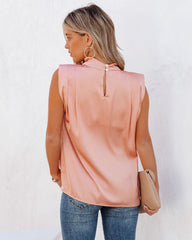 Prestige Satin Cowl Neck Blouse - Peach Oshnow
