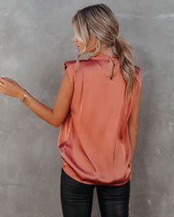 Prestige Satin Cowl Neck Blouse - Terracotta Oshnow