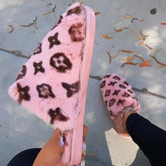 Printed Plush Slippers Oshnow
