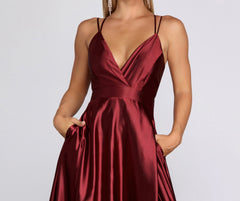 Priscilla Satin Evening Gown Oshnow