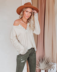 Prism Washed Grommet Top - Toasted Almond Oshnow