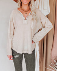 Prism Washed Grommet Top - Toasted Almond Oshnow