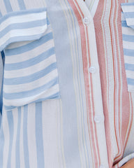 Puerto Rico Striped Button Down Top Oshnow