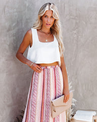 Pure Bliss Square Neck Crop Top - White Oshnow