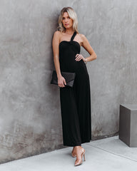 Pursuit Of Happiness One Shoulder Jumpsuit - Black - SALE Oshnow