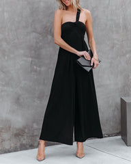 Pursuit Of Happiness One Shoulder Jumpsuit - Black - SALE Oshnow