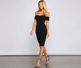 Quinn Formal Off The Shoulder Midi Dress Oshnow