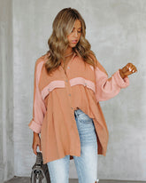 Radford Cotton Thermal Button Down Tunic - Coral Oshnow