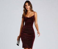 Radiate And Dazzle Glitter Velvet Dress Oshnow