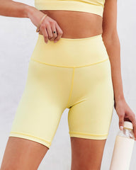 Rain Or Shine Biker Shorts - Lemon - SALE Oshnow