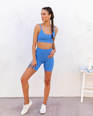 Rain Or Shine Sports Bra - Blue - SALE Oshnow