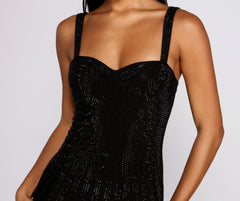 Raina Formal Heatstone Bodycon Dress Oshnow