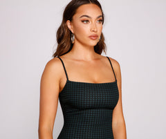 Raising The Bar Plaid Mini Dress Oshnow