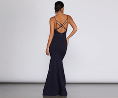 Raquel Cross-Back Mermaid Gown Oshnow