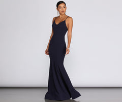 Raquel Cross-Back Mermaid Gown Oshnow