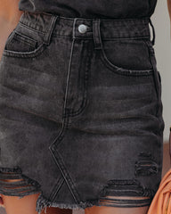 Ravenhood Denim Distressed Mini Skirt - SALE Oshnow