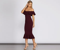 Ready And Ruffled Midi Dress Oshnow