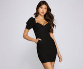 Ready For My Closeup Puff Sleeve Mini Dress Oshnow