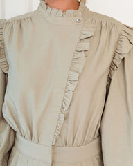 Reanne Pocketed Ruffle Trim Romper Oshnow
