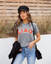 Red Ciao Cotton Blend Tee Oshnow