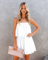 Redcrest Pleated Romper - Off White Oshnow