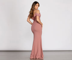 Reese Double Ruffle Off Shoulder Mermaid Dress Oshnow