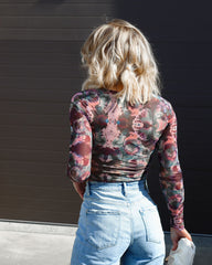 Reflections Printed Mesh Bodysuit Oshnow