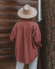 Refresh Pocketed Button Down Corduroy Top - Rosewood Oshnow