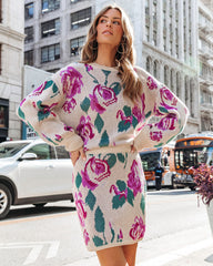 Remarkable Moment Floral Knit Mini Skirt Oshnow