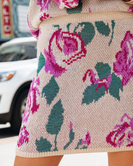 Remarkable Moment Floral Knit Mini Skirt Oshnow