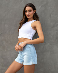 Remi High Rise Cuffed Mom Shorts Oshnow