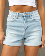 Remi High Rise Cuffed Mom Shorts Oshnow