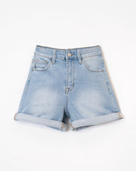Remi High Rise Cuffed Mom Shorts Oshnow