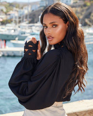 Revitalizing Statement Sleeve Button Down Top Oshnow