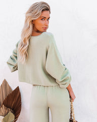 Rexa Billowed Sleeve Knit Top - Sage - SALE Oshnow