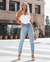 Reya Halter Knit Bodysuit - Ivory Oshnow