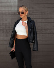 Rhapsody High Waisted Split Hem Pants - Black Oshnow