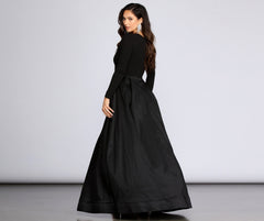 Rhonda High Slit Taffeta Dress Oshnow